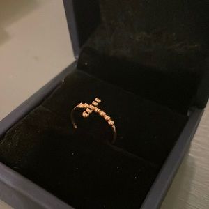 Real rose gold filled cross stacking ring